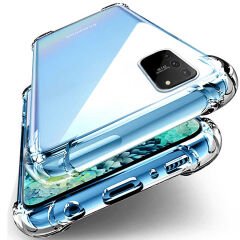 Samsung Galaxy A91 (S10 Lite) Kılıf Nitro Anti Shock Darbe Emici Köşe Korumalı Şeffaf Silikon Kapak Renksiz