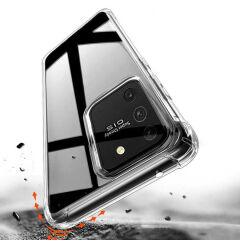 Samsung Galaxy A91 (S10 Lite) Kılıf Nitro Anti Shock Darbe Emici Köşe Korumalı Şeffaf Silikon Kapak Renksiz
