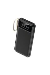4 Çıkışlı Digital Göstergeli Fenerli 10.000 Mah Powerbank Siyah