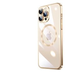 iPhone 14 Pro Max Kılıf Wireless Şarj Özellikli Sert PC Riksos Magsafe Kapak T24389