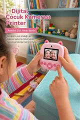 Dijital Fotoğraf Makineleri Çocuk Termal Resim Kağıt Baskılı Yazıcı Kamera Video Makinesi CMR21 Mavi