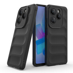 İnfinix Hot 40 Pro Kılıf Esnek TPU Oyuklu Arka Yüzey Tasarımlı Etnik Silikon Kapak Lacivert