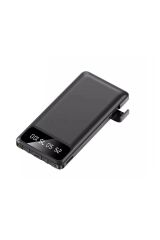 4 Çıkışlı Digital Göstergeli Fenerli 10.000 Mah Powerbank Siyah