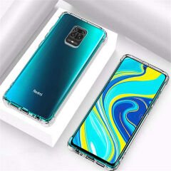 Xiaomi Redmi Note 9 Pro Kılıf Nitro Anti Shock Darbe Emici Köşe Korumalı Şeffaf Silikon Kapak
