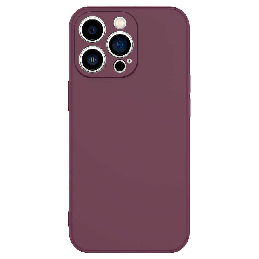 iPhone 13 Pro Kılıf Kamera Korumali Mara Lansman Kapak Koyu Mor