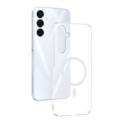 Samsung Galaxy A16 Uyumlu Kamera Korumalı MagSafe Şarj Özellikli Şeffaf Sararmaz London Sert Plastik Kapak