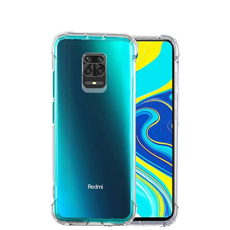 Xiaomi Redmi Note 9 Pro Kılıf Nitro Anti Shock Darbe Emici Köşe Korumalı Şeffaf Silikon Kapak Renksiz