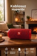 Bluetooth Hoparlör Kablosuz Taşınabilir Ses Bombası TWS USB TF D47