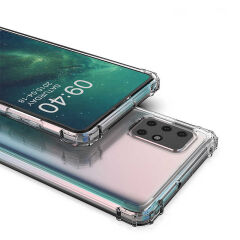 Samsung Galaxy A51 Kılıf Kılıf Nitro Anti Shock Darbe Emici Köşe Korumalı Şeffaf Silikon Kapak Renksiz