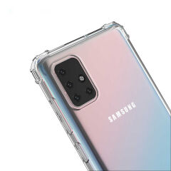 Samsung Galaxy A51 Kılıf Kılıf Nitro Anti Shock Darbe Emici Köşe Korumalı Şeffaf Silikon Kapak Renksiz