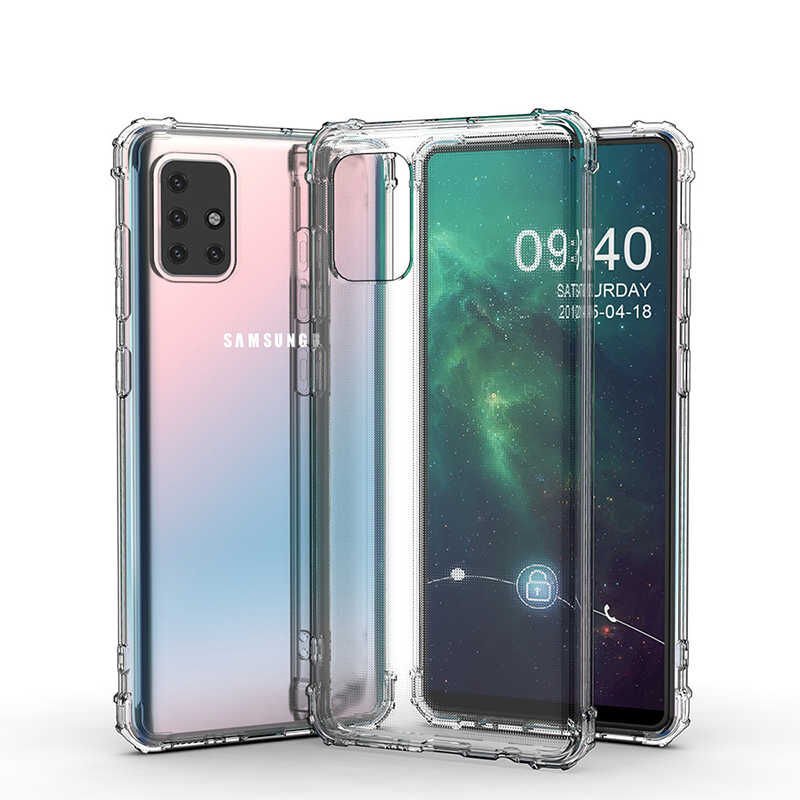 Samsung Galaxy A51 Kılıf Kılıf Nitro Anti Shock Darbe Emici Köşe Korumalı Şeffaf Silikon Kapak Renksiz
