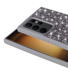 Samsung Galaxy S24 Ultra Kılıf Parlak Taşlı Tasarım Pırlanta Kapak