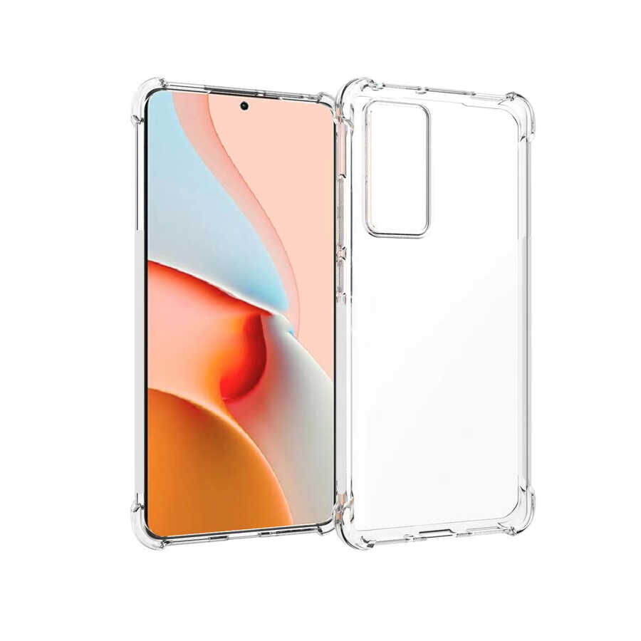 Xiaomi Mi 12T Pro Kılıf Nitro Anti Shock Darbe Emici Köşe Korumalı Şeffaf Silikon Kapak Renksiz