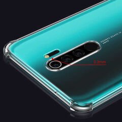 Xiaomi Redmi Note 8 Pro Kılıf Nitro Anti Shock Darbe Emici Köşe Korumalı Şeffaf Silikon Kapak