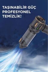 Araç İçi Süpürge 4 ın 1 Çok Fonksiyonlu Şarjlı Mini Ev Kullanımı İçin El Süpürgesi LT100 Siyah