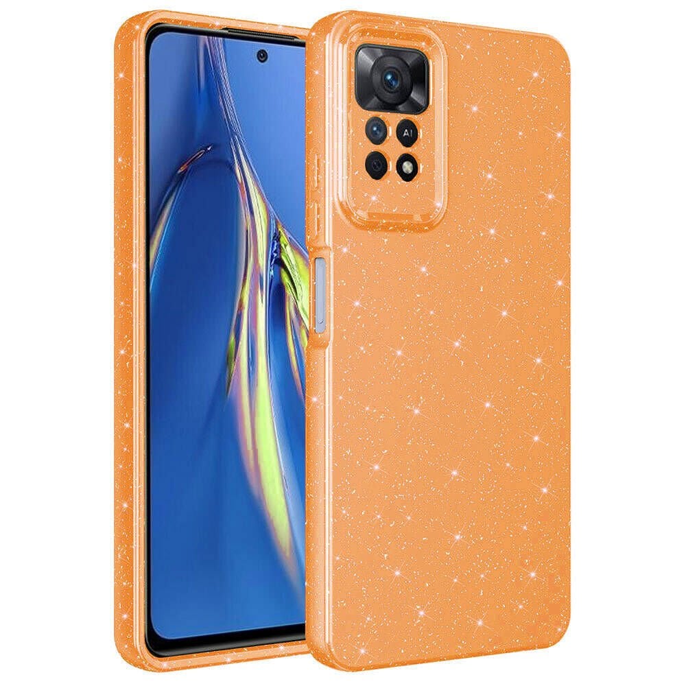 Xiaomi Redmi Note 12 Pro 4G Kılıf Kamera Korumalı Simli Lüks Koton Kapak kılıf Turuncu