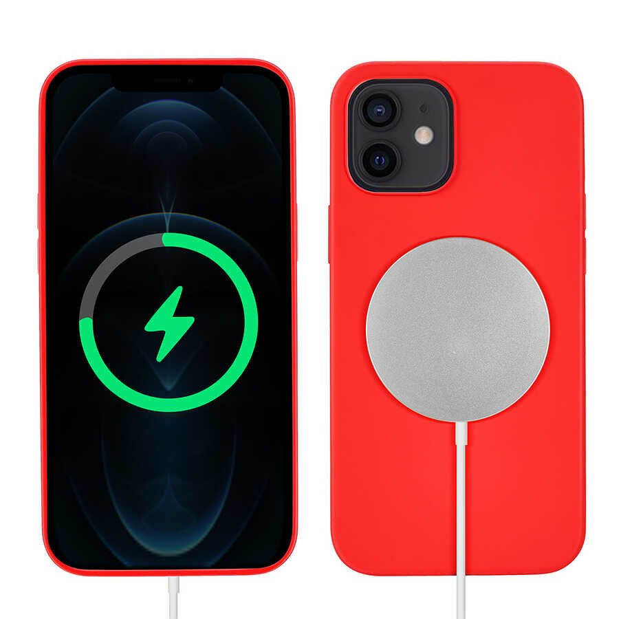 iPhone 12 Mini Kılıf Silksafe Wireless Kapak Kırmızı
