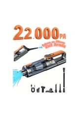 22000 PA HEPA Filtreli Güçlü Emiş Ev Araba Oto Kablosuz Şarjlı Araç Süpürge Vakum Hava Üfleme Pompa