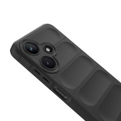 İnfinix Hot 30i Kılıf Esnek TPU Oyuklu Arka Yüzey Tasarımlı Etnik Silikon Kapak Koyu Yeşil