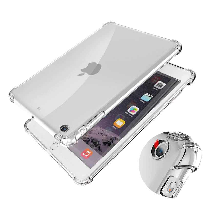 iPad 10.2 (8.Nesil) Kılıf Nitro Anti Shock Darbe Emici Köşe Korumalı Şeffaf Silikon Kapak Renksiz