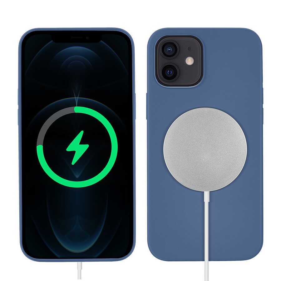 iPhone 12 Mini Kılıf Silksafe Wireless Kapak Mavi