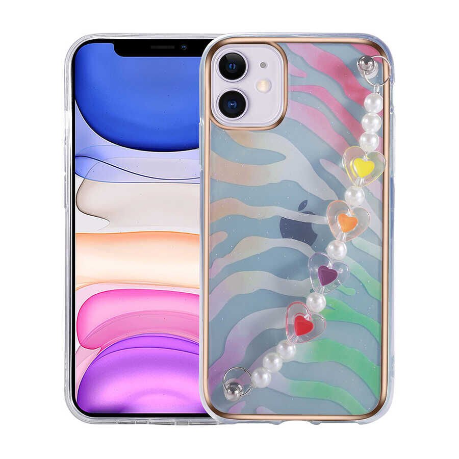 iPhone 11 Kılıf Pilla Kapak Pembe-Yeşil