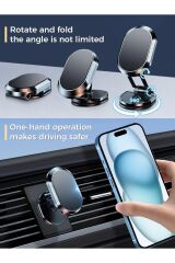 Katlanabilir Mınatıslı Manyetik Mini Araç Içi Ve Masaüstü Telefon Tutucu 360 Derece Dönen Yapışkanlı