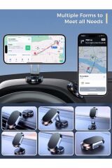Katlanabilir Mınatıslı Manyetik Mini Araç Içi Ve Masaüstü Telefon Tutucu 360 Derece Dönen Yapışkanlı