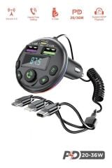 G14 36W PD Şarj Özellikli Dijital Göstergeli Bluetooth Fm Transmitter
