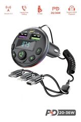 G14 36W PD Şarj Özellikli Dijital Göstergeli Bluetooth Fm Transmitter