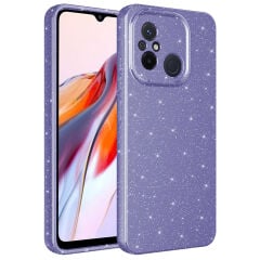 Xiaomi Redmi 12C Kılıf Kamera Korumalı Simli Lüks Koton Kapak