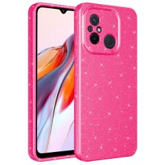 Xiaomi Redmi 12C Kılıf Kamera Korumalı Simli Lüks Koton Kapak Pembe