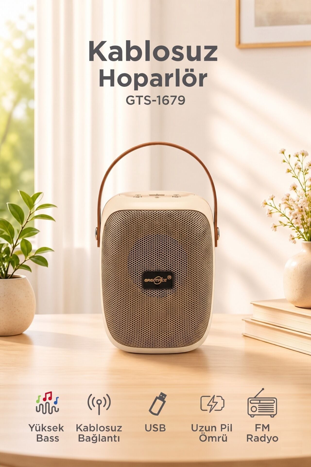 Bluetooth Hoparlör Rgb Işıklı FM Radyo Kablosuz Taşınabilir Speaker GTS-1679