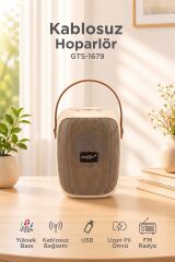 Bluetooth Hoparlör Rgb Işıklı FM Radyo Kablosuz Taşınabilir Speaker GTS-1679