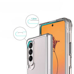 Samsung Galaxy Z Fold 4 Ultra İnce Sert Kamera Çıkıntılı Şeffaf Vonn Kapak Renksiz