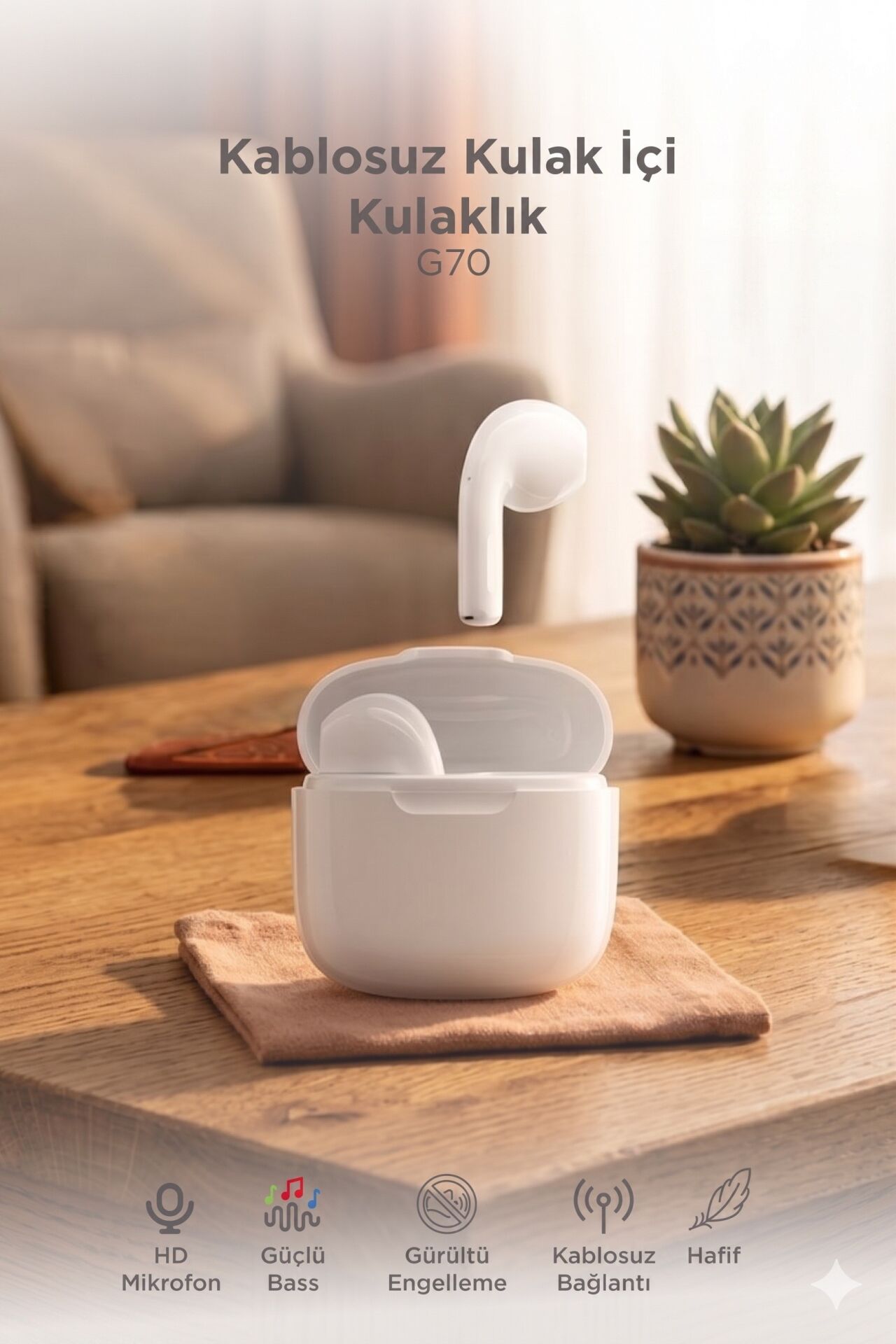 Bluetooth Kulaklık Kulak İçi Tws Kablosuz Kulaklık G70