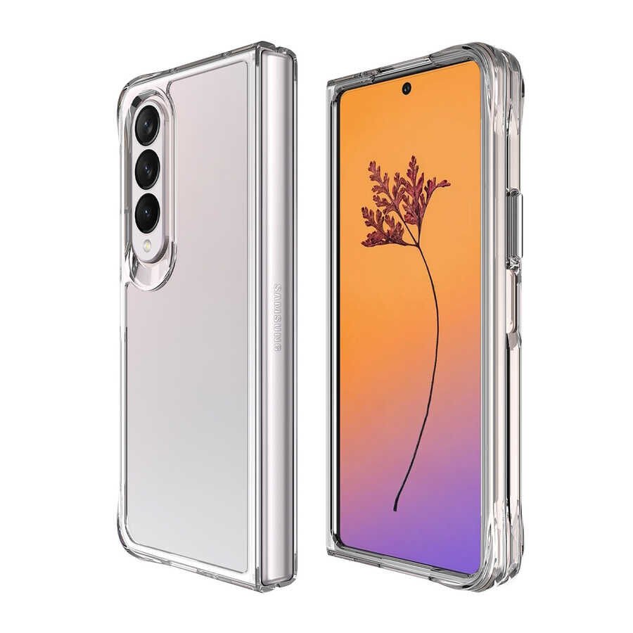 Samsung Galaxy Z Fold 4 Ultra İnce Sert Kamera Çıkıntılı Şeffaf Vonn Kapak Renksiz