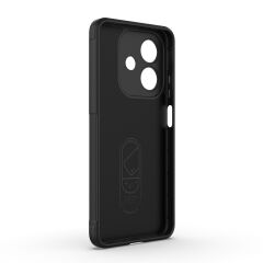 Oppo A3 Kılıf Esnek TPU Oyuklu Arka Yüzey Tasarımlı Etnik Silikon Kapak Koyu Yeşil