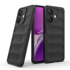 Oppo A3 Kılıf Esnek TPU Oyuklu Arka Yüzey Tasarımlı Etnik Silikon Kapak Koyu Yeşil