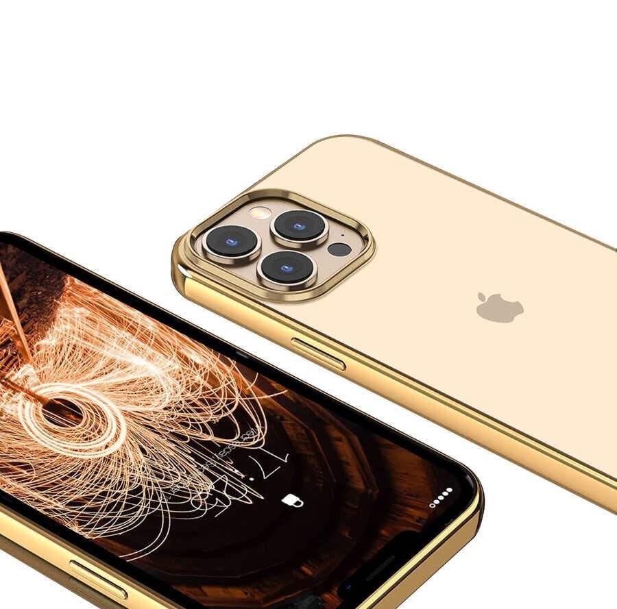 iPhone 13 Pro Max Kılıf Pixel Kapak Gold