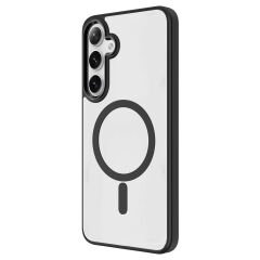 Samsung Galaxy S25 Plus Kılıf Magsafe Şarj Özellikli Krom Magsafe Silikon Kapak Siyah