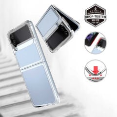 Samsung Galaxy Z Flip 4 Ultra İnce Sert Kamera Çıkıntılı Şeffaf Vonn Kapak Renksiz