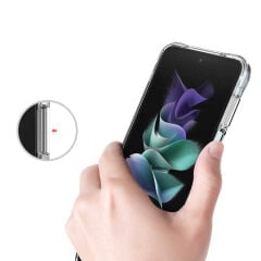 Samsung Galaxy Z Flip 4 Ultra İnce Sert Kamera Çıkıntılı Şeffaf Vonn Kapak Renksiz