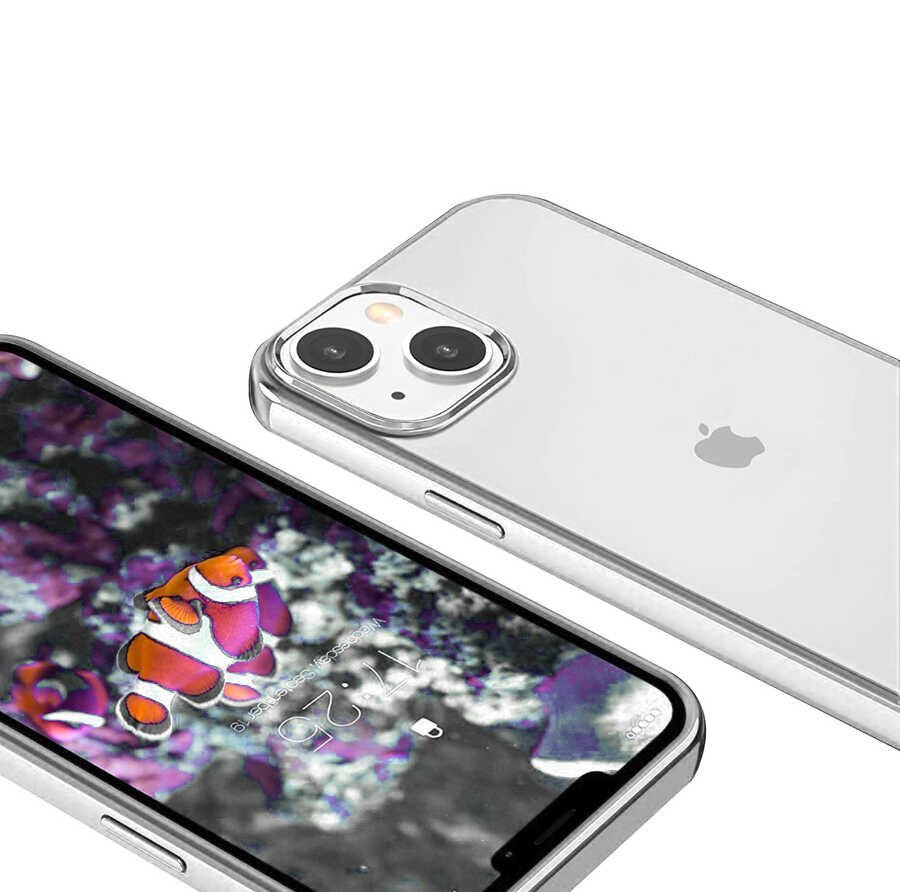iPhone 13 Kılıf Pixel Kapak Gümüş