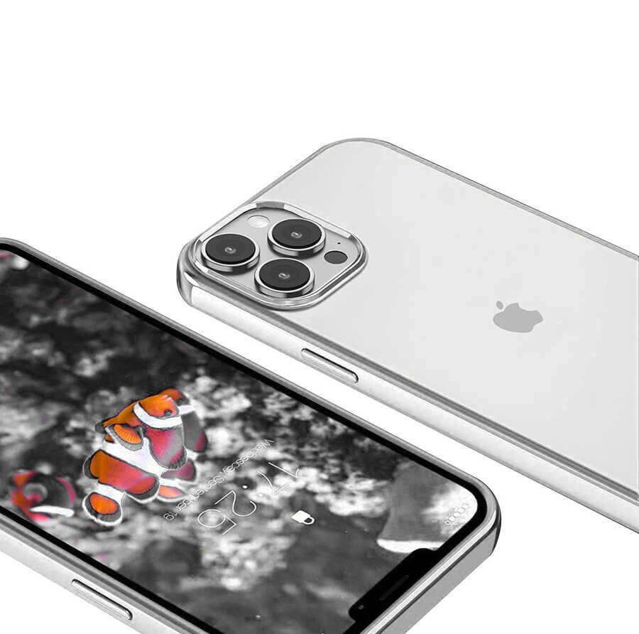 iPhone 13 Pro Max Kılıf Pixel Kapak Gümüş
