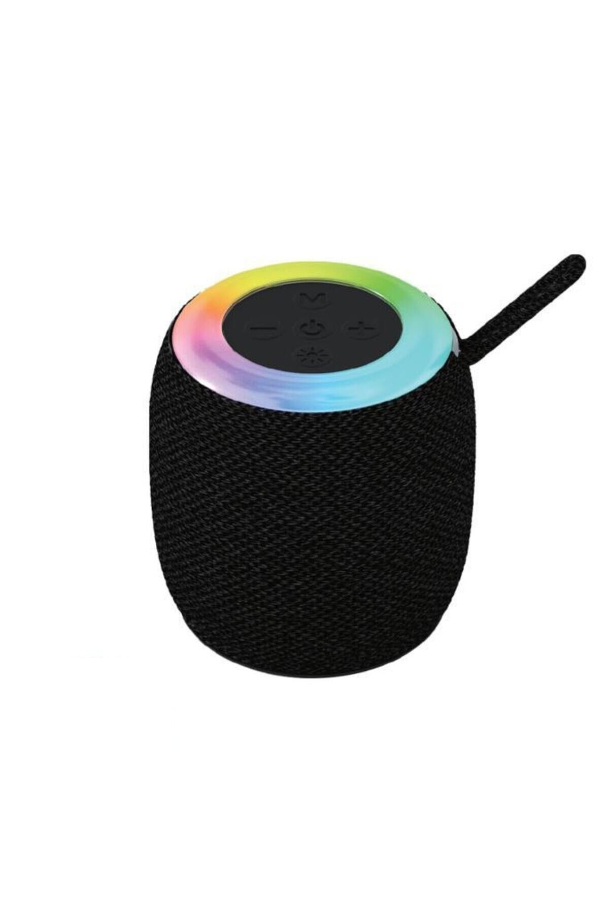 Bluetooth Hoparlör Rgb Işıklı USB FM Destekli Radyo D10 Siyah