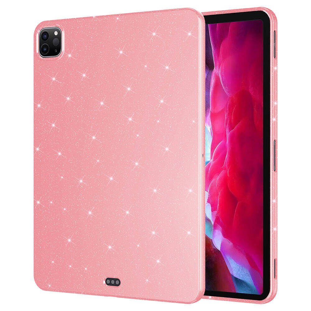 iPad Pro 11 2022 M2 Simli Parlak Görünümlü Tablet Koton Kılıf Pembe