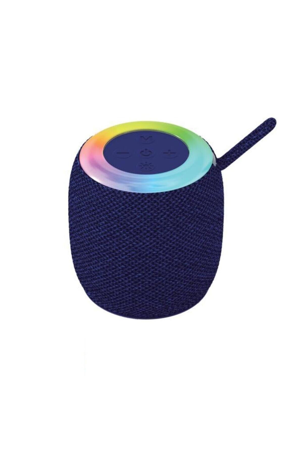 Bluetooth Hoparlör Rgb Işıklı USB FM Destekli Radyo D10 Lacivert