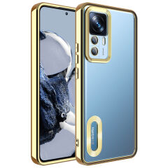 Xiaomi Mi 12T Pro Kılıf Kamera Korumalı Logo Gösteren Omega Kapak Gümüş