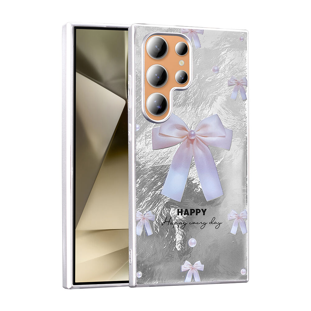 Samsung Galaxy S23 Ultra Kılıf Desenli Mep Kapak İncili Fiyonk